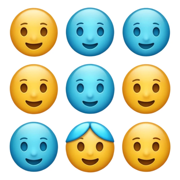 emoji na cor ciano sticker