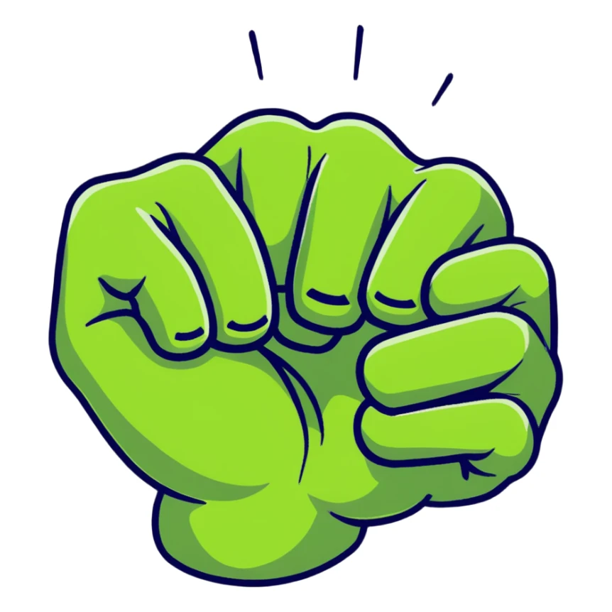 hulk fist smashing sticker