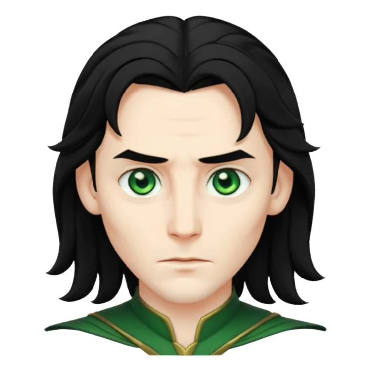 Loki Marvel black hair sticker