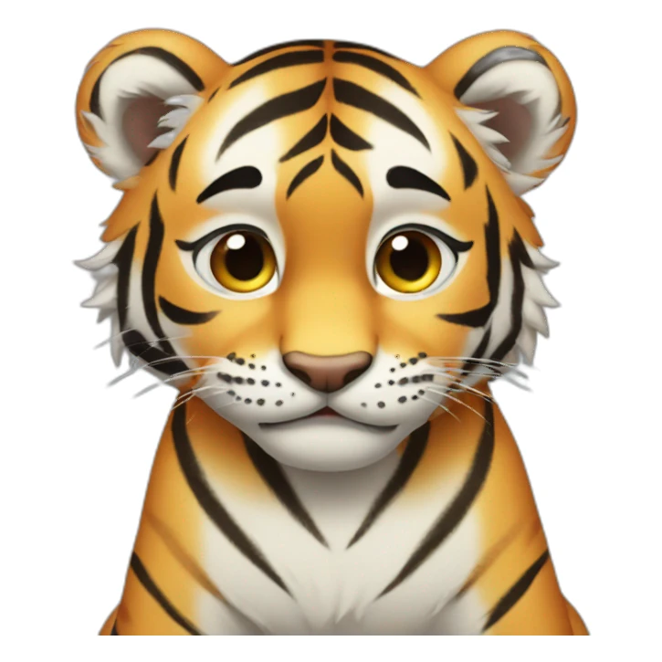tiger cub crying sticker