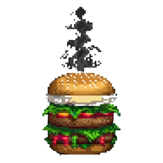 hamburger with steam rising sticker