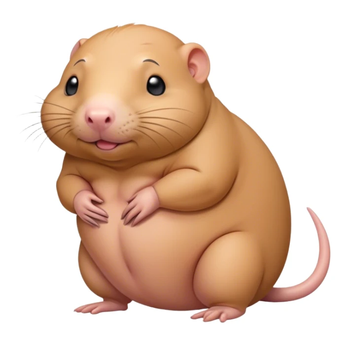fat naked mole rat sticker