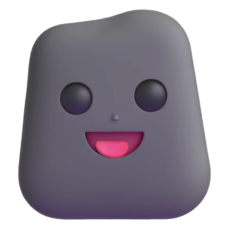 stone character with a cute face sticker