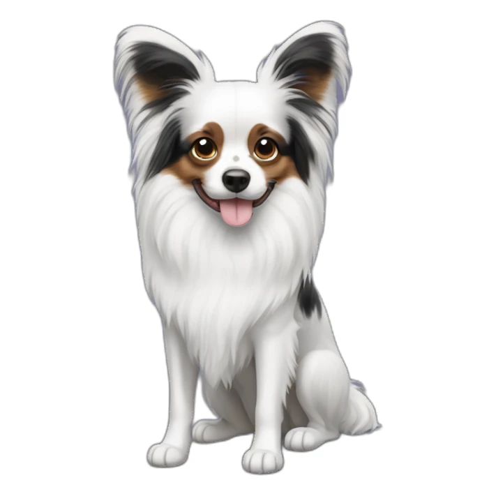 Black and white Papillon dog sticker