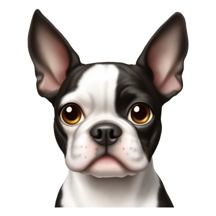 Boston terrier big ears round face  sticker