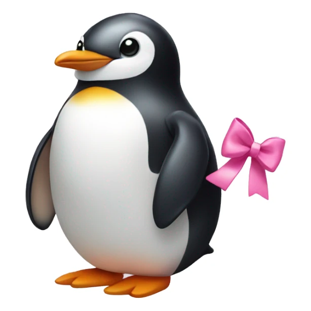 Penguin with pink bow sticker
