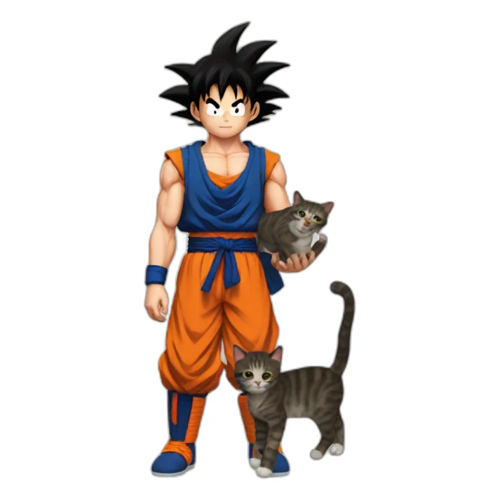 Son Goku with a cat  sticker