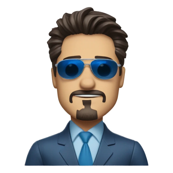 Tony stark with blue teinted sunglass sticker
