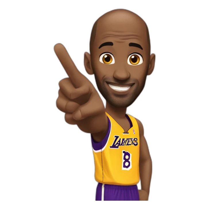 Kobe Bryant points his finger up in warning looking in camera sticker