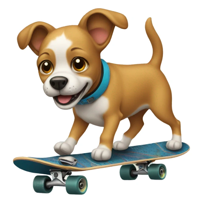 Dog riding skateboard sticker