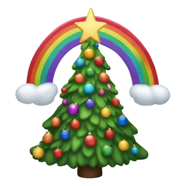 A rainbow Christmas tree sticker