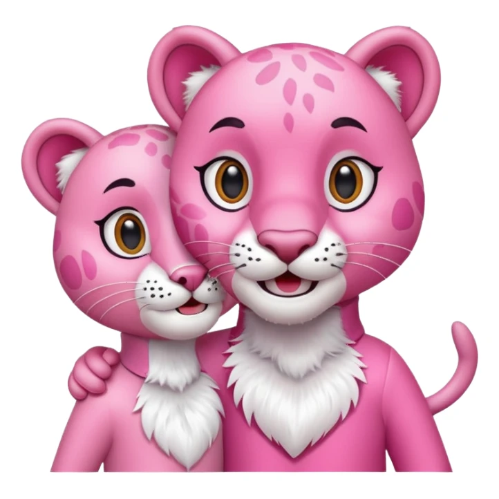 Pantera rosa con un buen amigo sticker