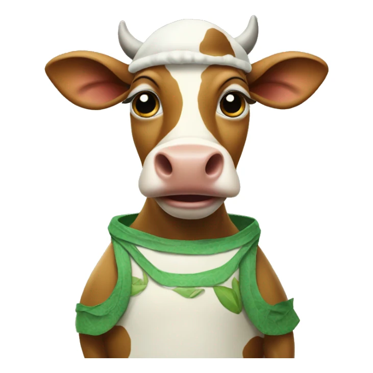 A cow in a turtule costume sticker
