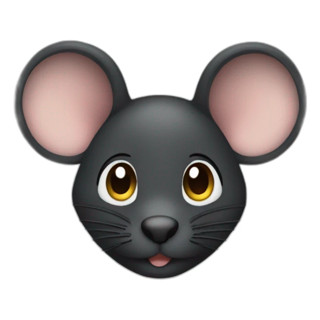 A mouse with black hair sticker