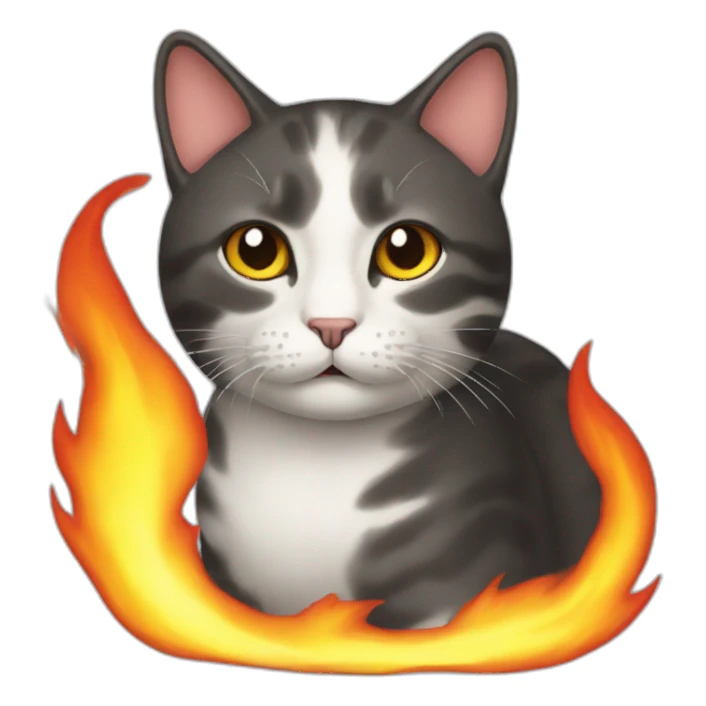 cat-fire sticker