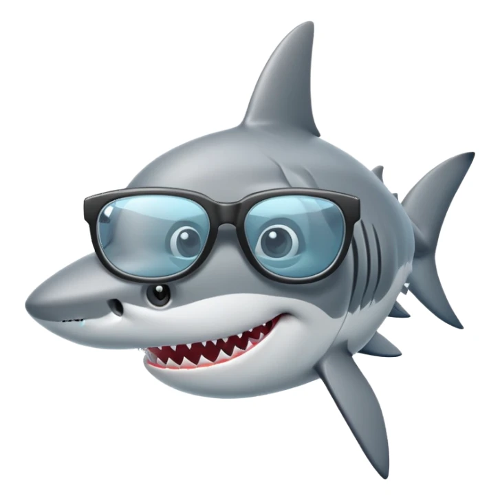 Shark wearing glass sticker
