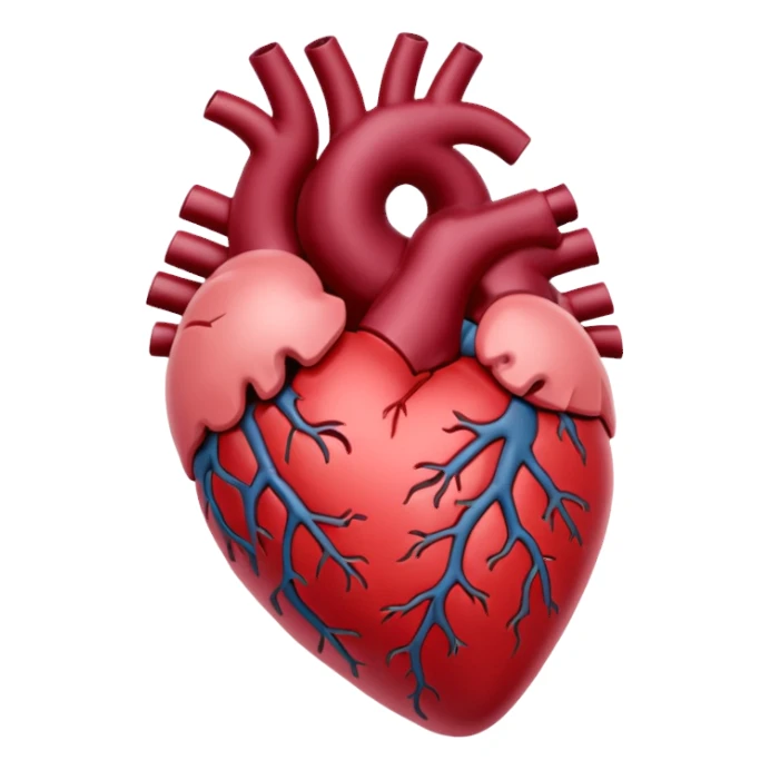 Burgundy anatomical heart sticker