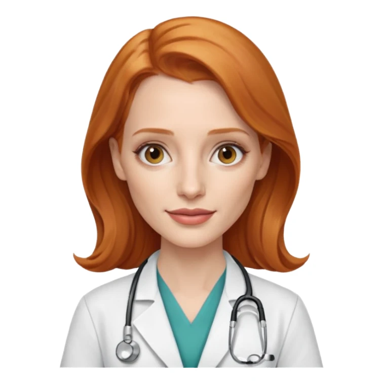 Jessica Chastain, as a dcotor sticker