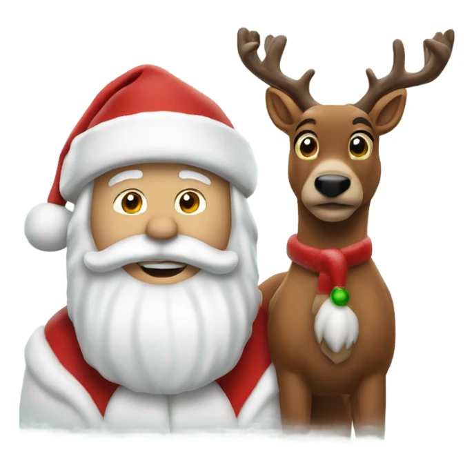 santa claus with rudolph sticker