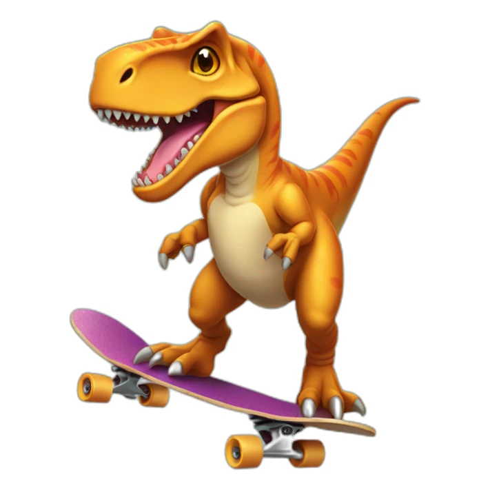 t-rex in skateboard sticker