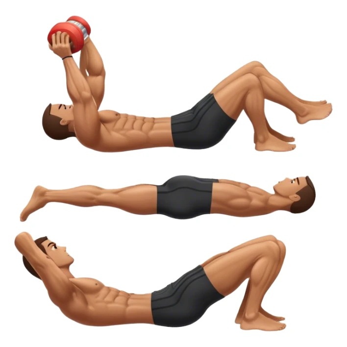 side-view of guy doing decline abdominal Crunches with sixpack sticker