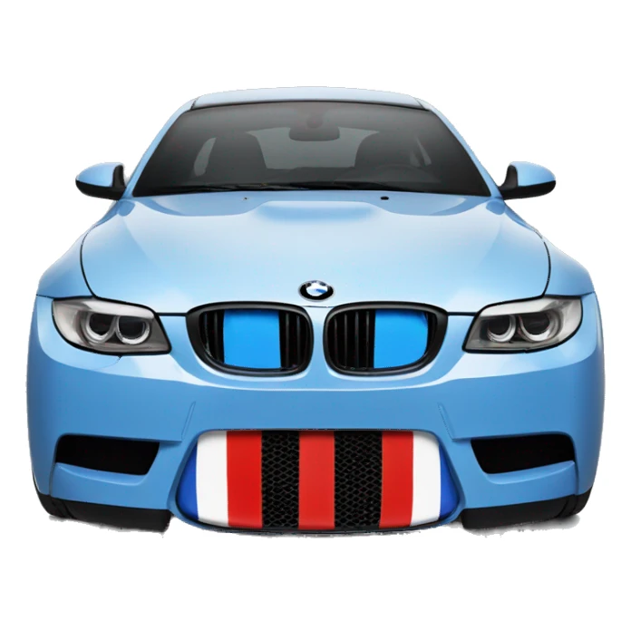 Bmw blue red white grill sticker