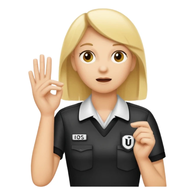 blonde sports referee calling time out sticker