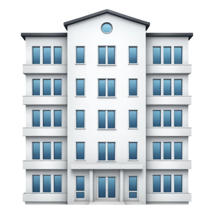 apartment building white sticker