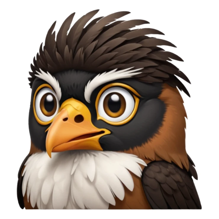 A crying common myna bird cute emoji sticker
