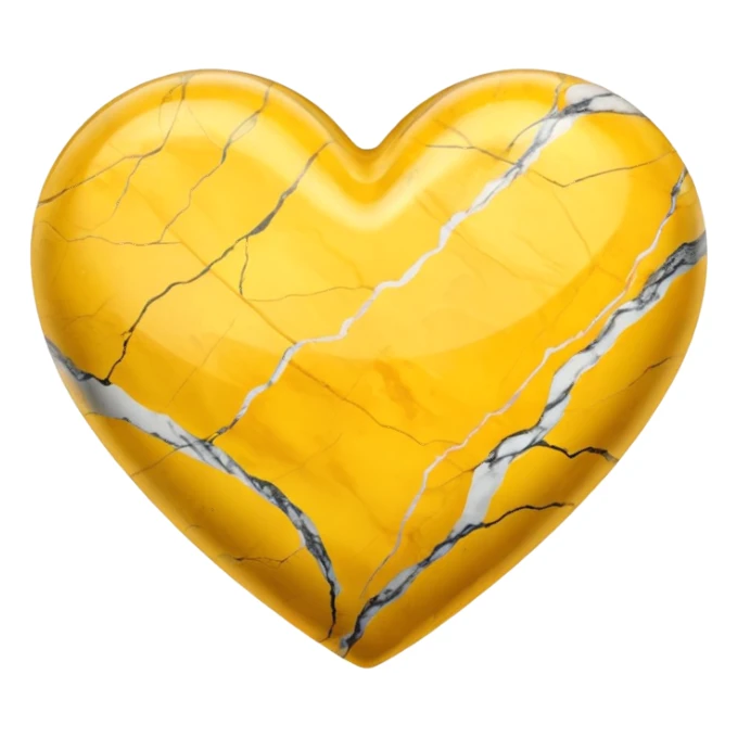yellow heart with marble texture sticker