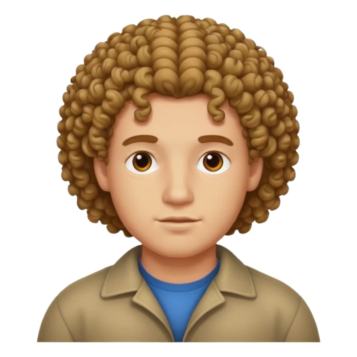 heavy young man with curles sticker