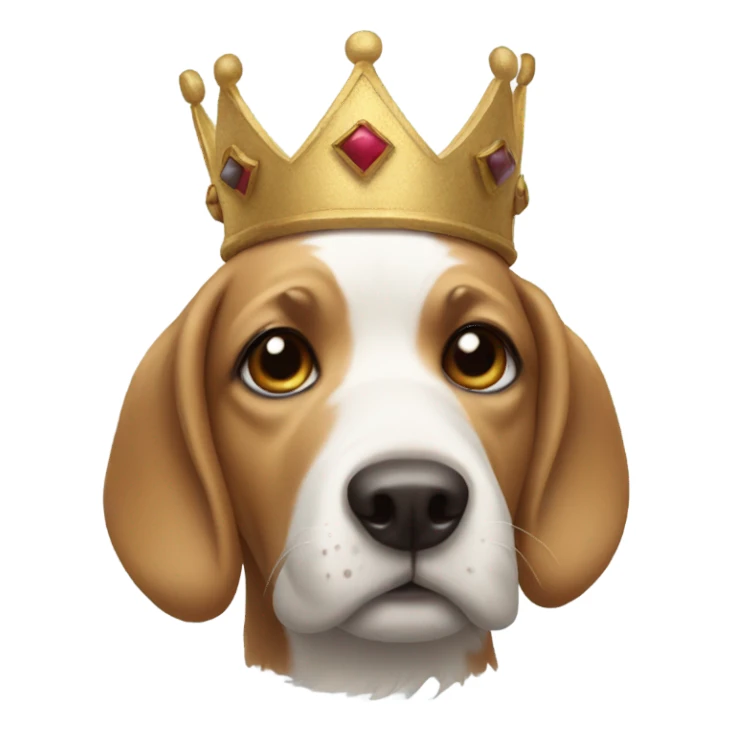 dog with crown sticker