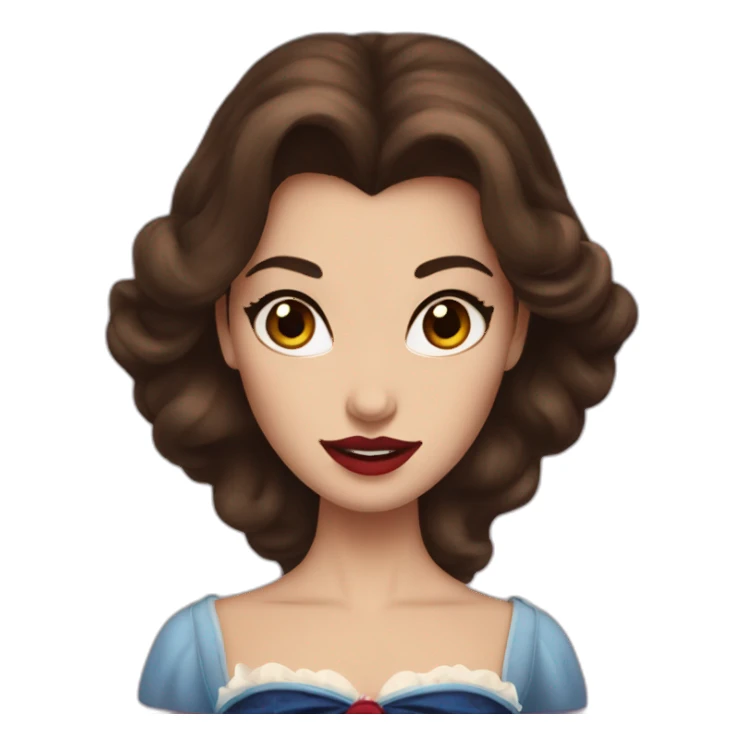 disney belle as a vampire brunette sticker