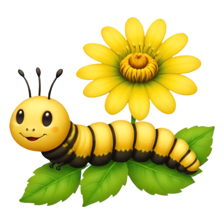 
caterpillar on flower sticker