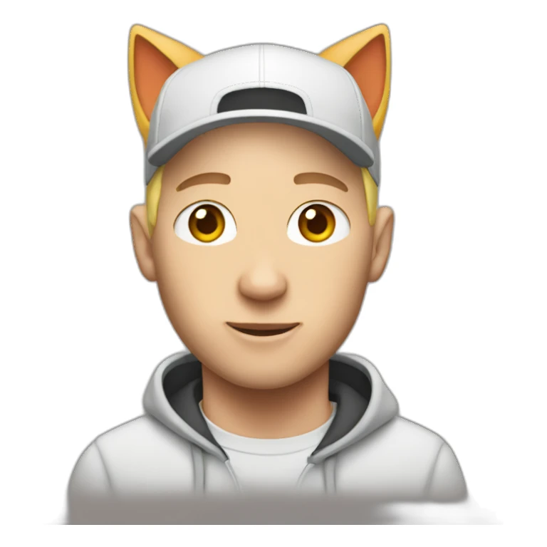 eminem with cat ears sticker