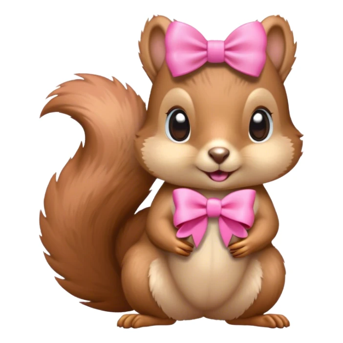 Squirrel with pink bow sticker