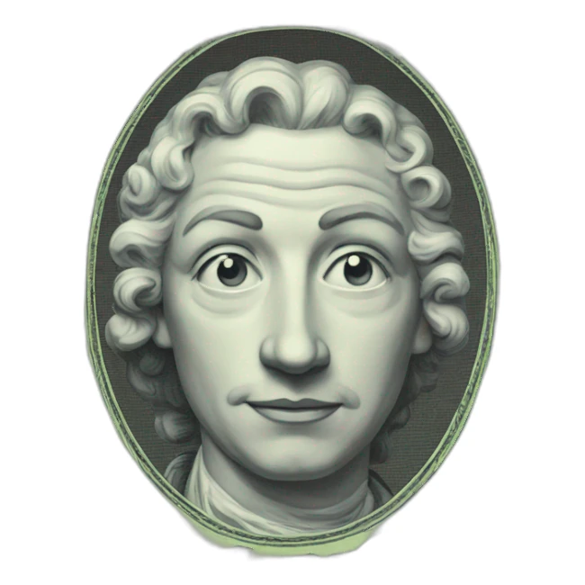 fiveish dollar banknote with eyes and mouth sticker