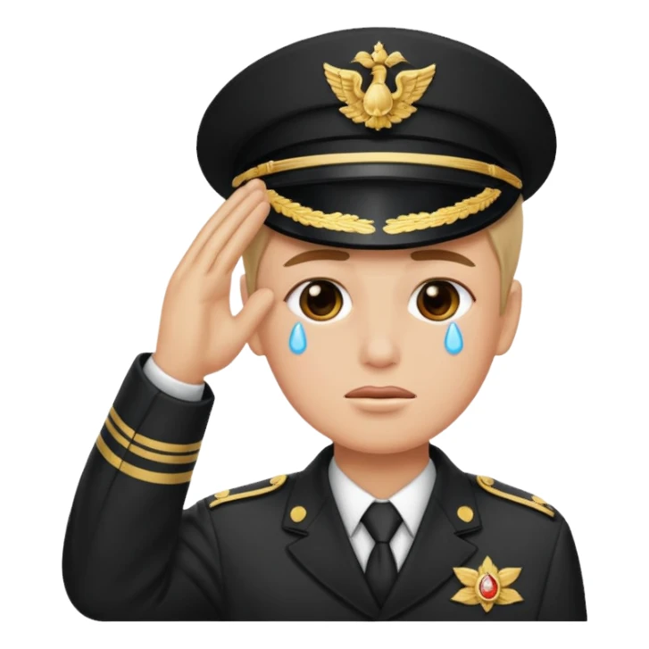 a combination of these two emojis: 🫡🥲 sticker