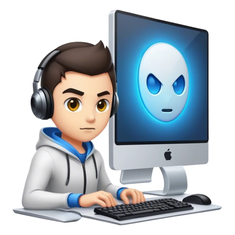 e-sportler on the computer sticker