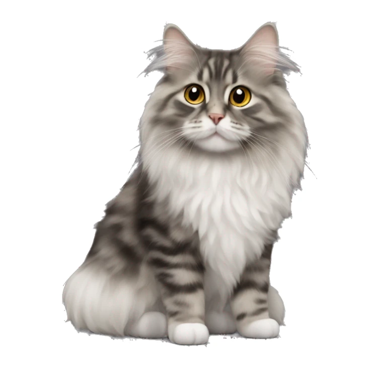 Kurilian bobtail smoky fluffy sticker