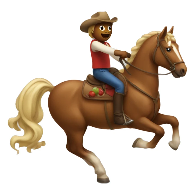 apple riding a horse sticker