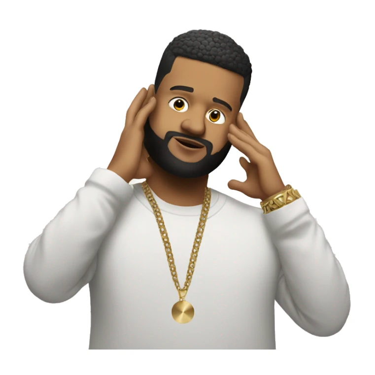 dj khalid with hand on his head sticker