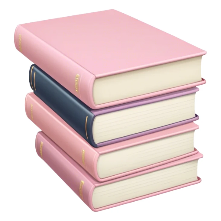 Stack of pale pink books sticker