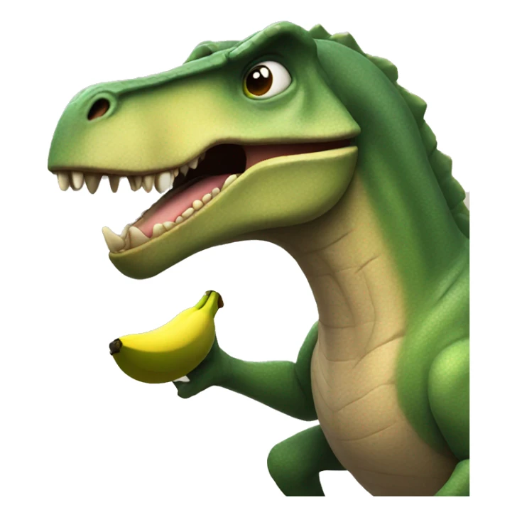 Dinosaur eating a banana sticker