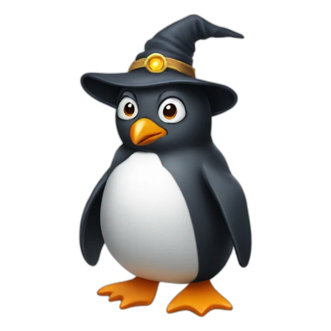 penguin wearing wizard har sticker