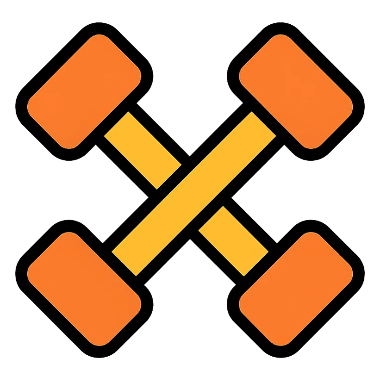 orange dumbbells sticker