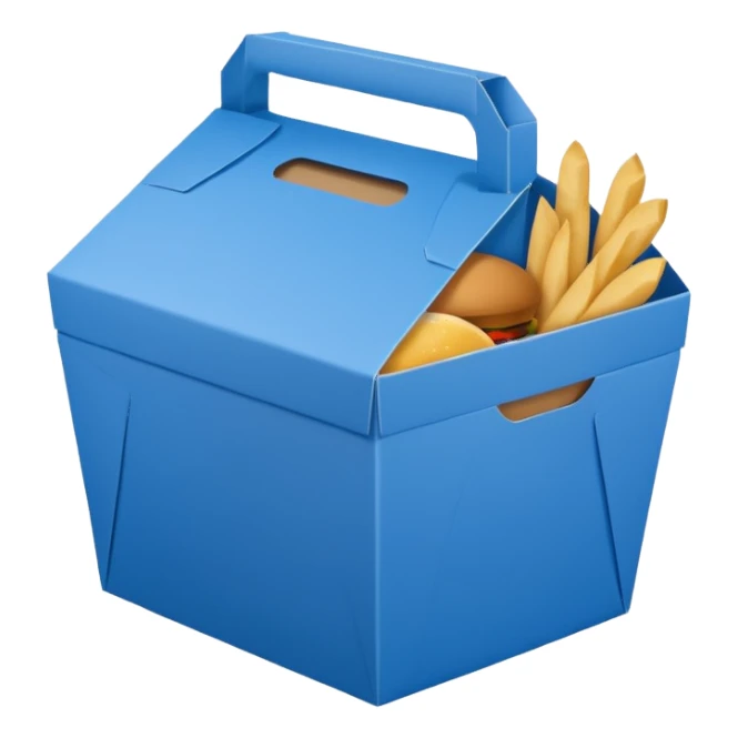 Takeaway Food Box blue sticker