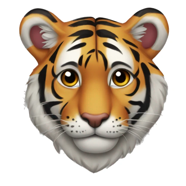 tiger heart eyes sticker
