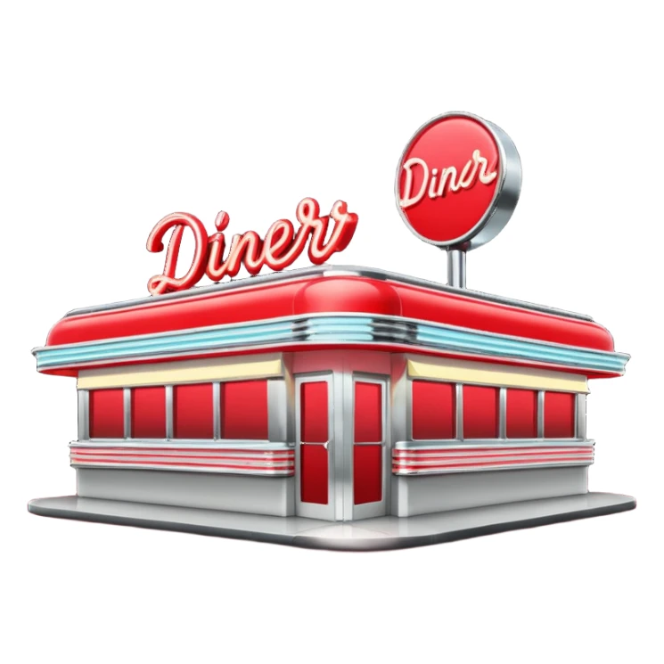 1950s diner exterior sticker