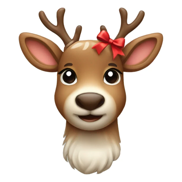 cute reindeer with a bow sticker